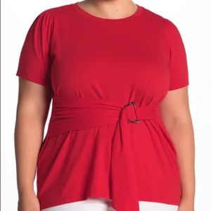 ELOQUII 22/24 PMUS RED TOP
Belted BLOUSE T-Shirt